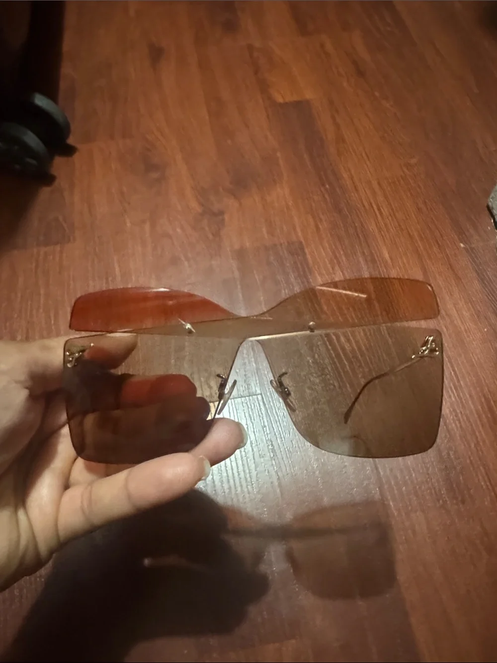 Fendi Rimless Shield Sunglasses - Pink/Brown Gradient Lenses